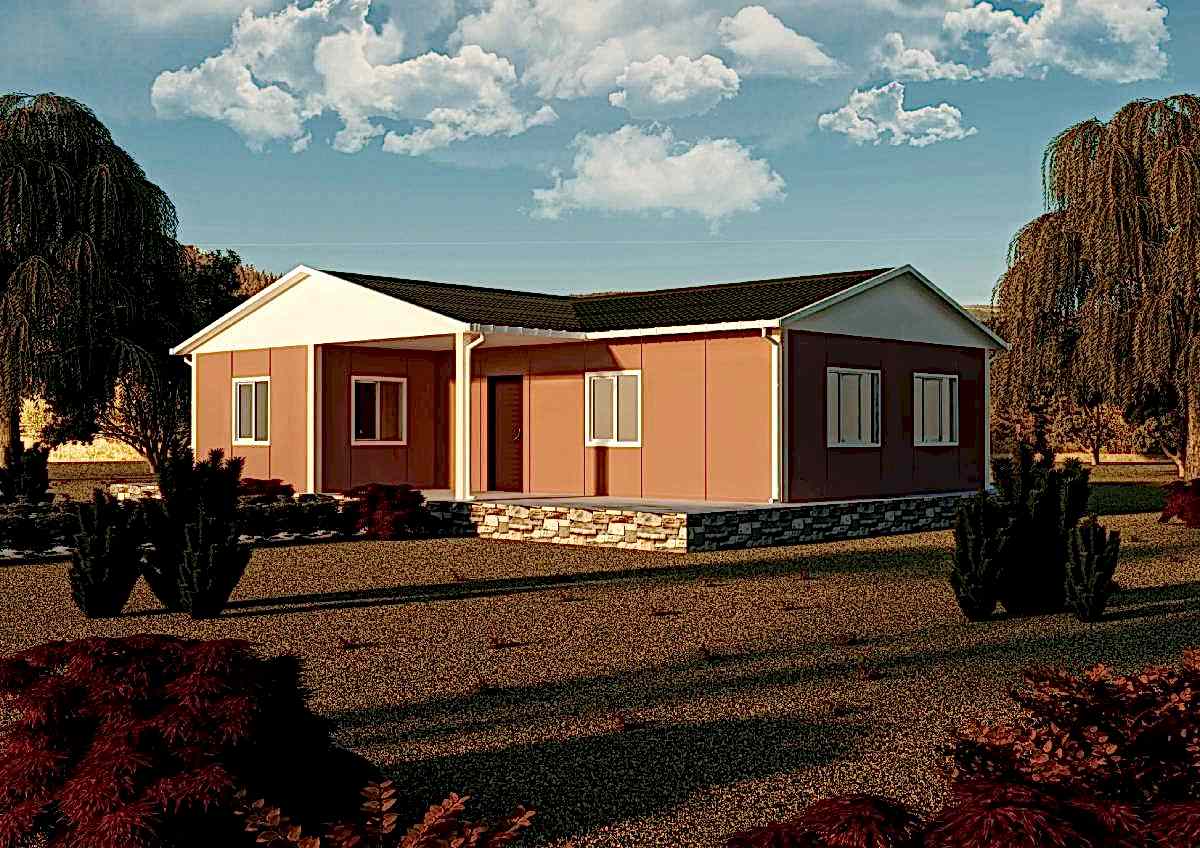 93 m2 Prefabrik Tek Katlı Konut