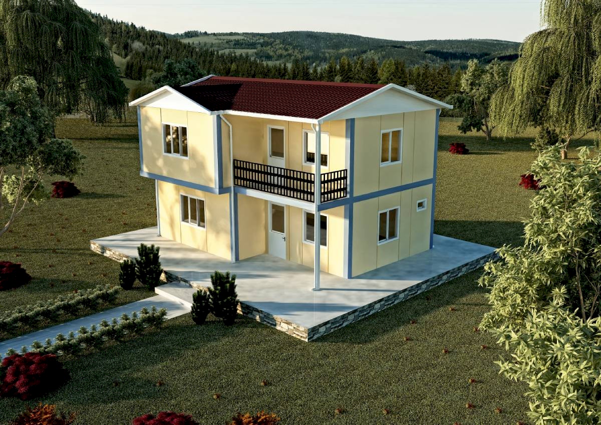 108 m2 Prefabrik Çift Katlı Konut