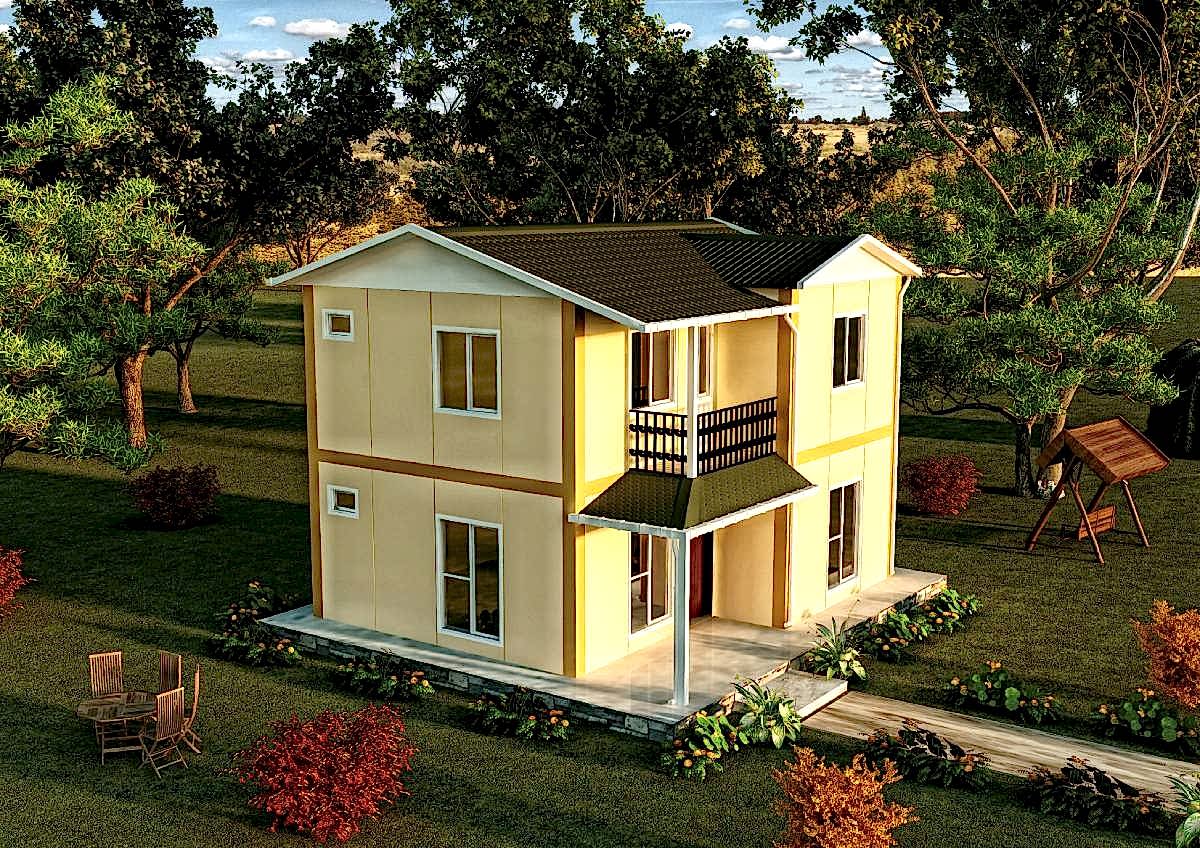 100 m2 Prefabrik Çift Katlı Konut